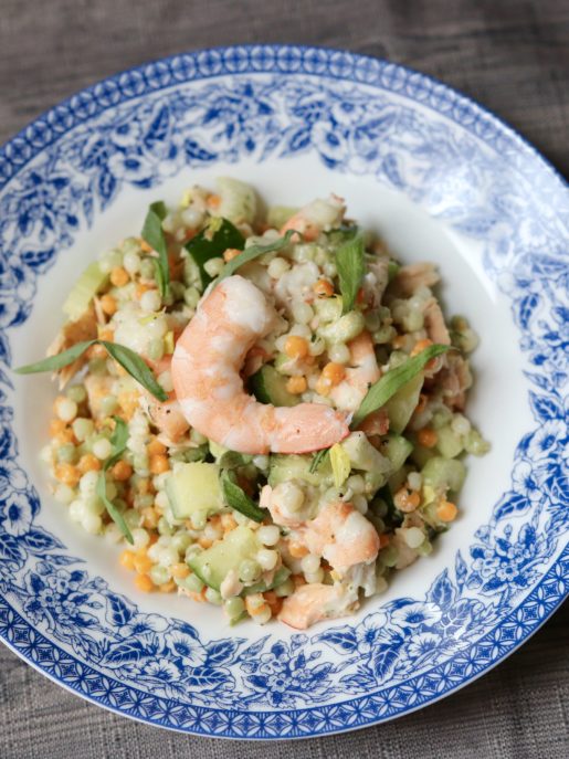 SALADE DE PÂTES AUX FRUITS DE MER - CREVETTES ET TRUITE