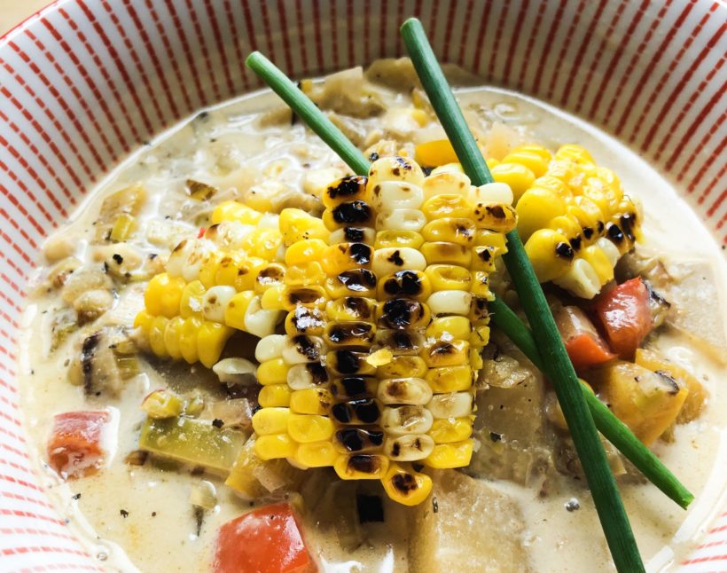 Chaudrée de légumes du Québec - champs de laitue - repas
