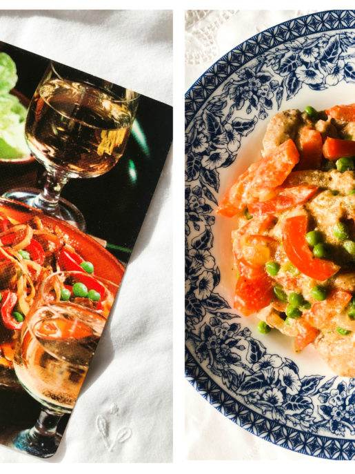 Recette vintage revampée : Filet de porc d’automne sauce crémeuse au pesto de tomates séchées